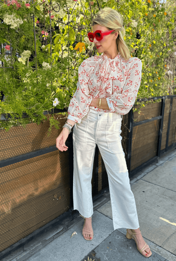 High Rise Sailor Jeans - Off White