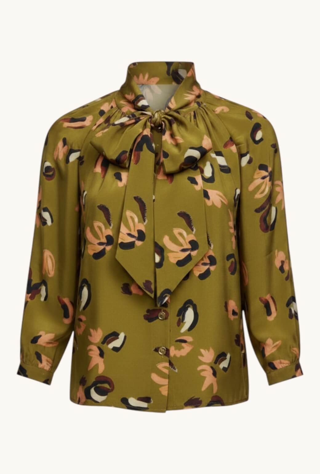 Big Bow Blouse - Antique Gold Floral
