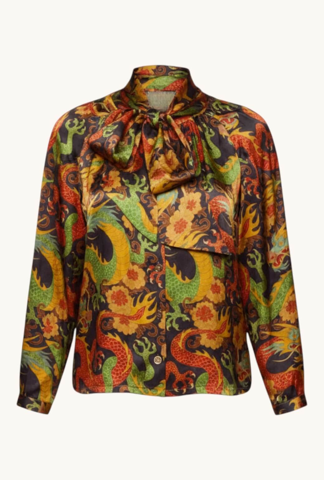 Big Bow Blouse - Imperial Dragon