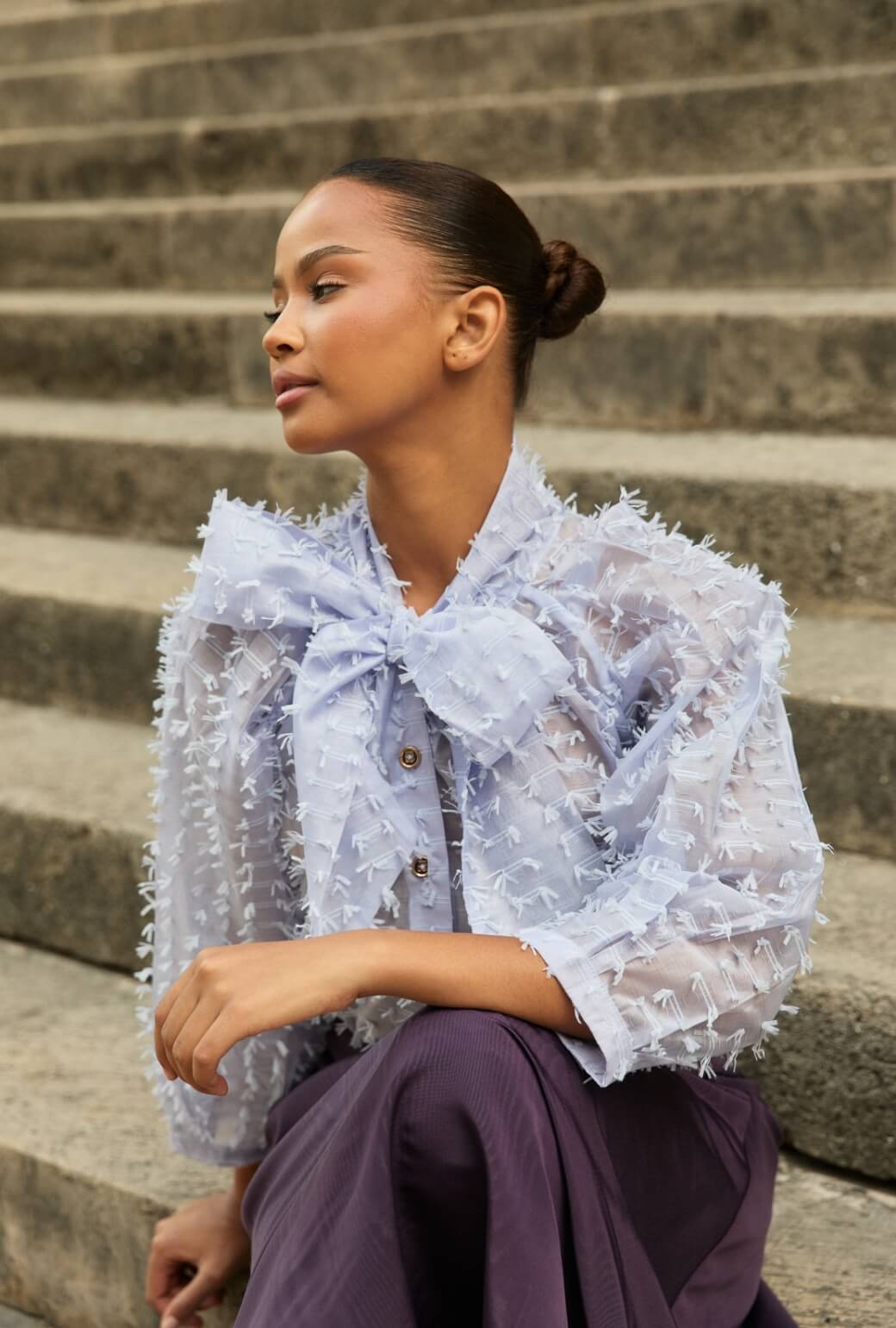 Big Bow Blouse - Lilac Bows