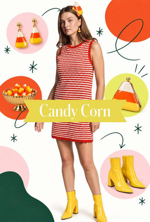 Sundowner Sweater Dress - Orange and White