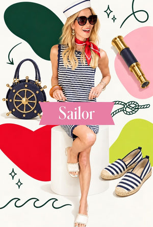Sundowner Sweater Dress - Navy and White