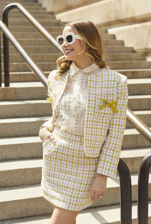 Buru x Old Soul Etiquette Bow Blazer - Spring Tweed