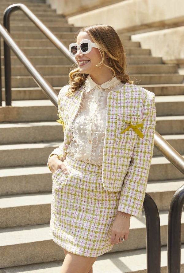 Buru x Old Soul Etiquette Bow Blazer - Spring Tweed