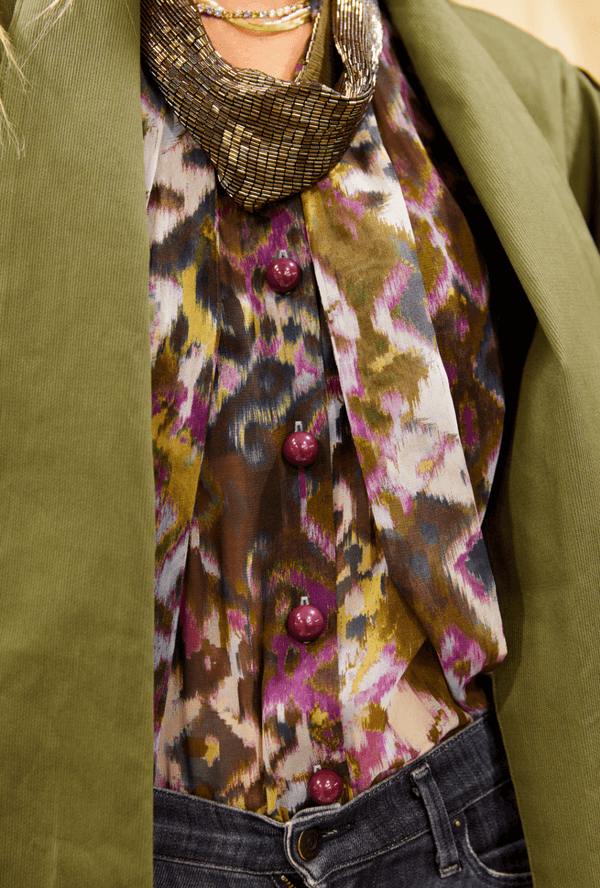 BURU x Mignonne Gavigan Bow Blouse - Ikat