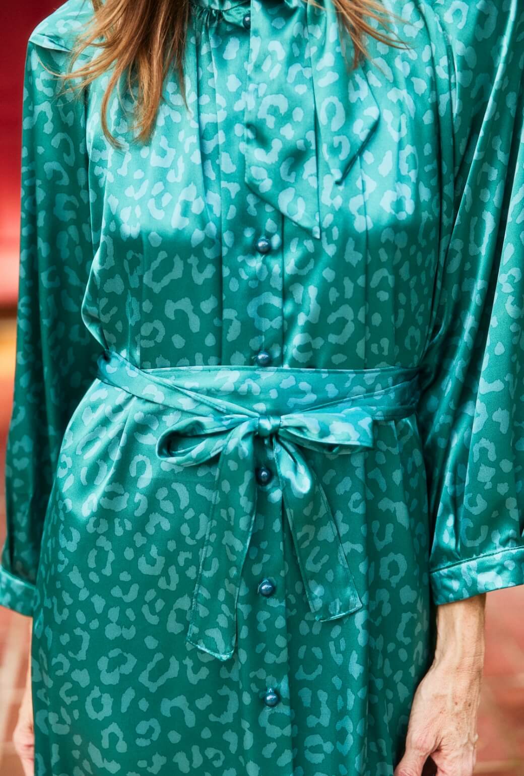 Bow Housecoat - Aqua Cheetah