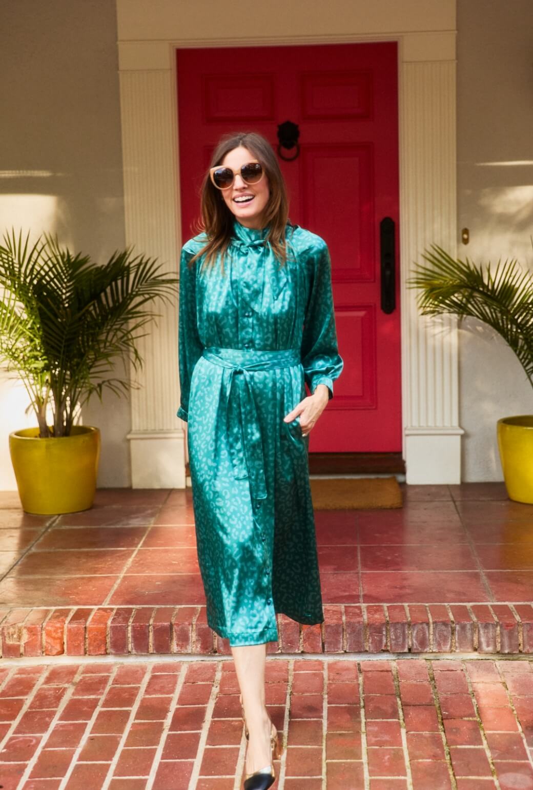 Bow Housecoat - Aqua Cheetah