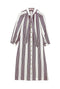 Buru x Val Bow Housecoat - Black & White Stripe