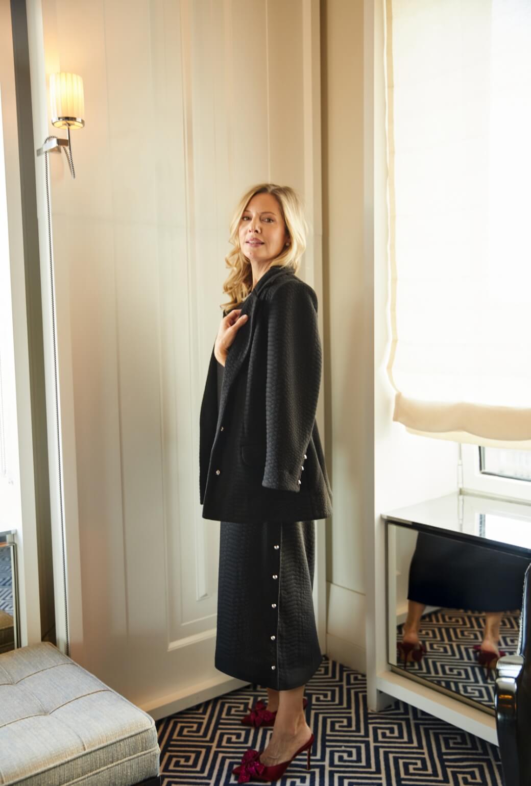 Boyfriend Blazer - Black Python Knit