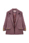 Boyfriend Blazer - Burgundy Herringbone