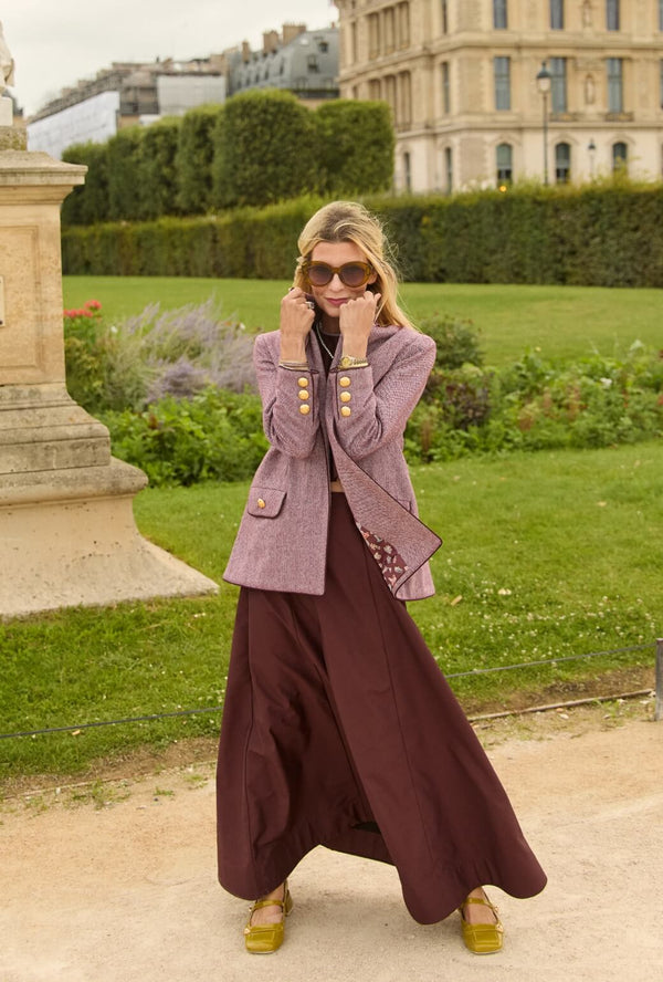 Boyfriend Blazer - Burgundy Herringbone