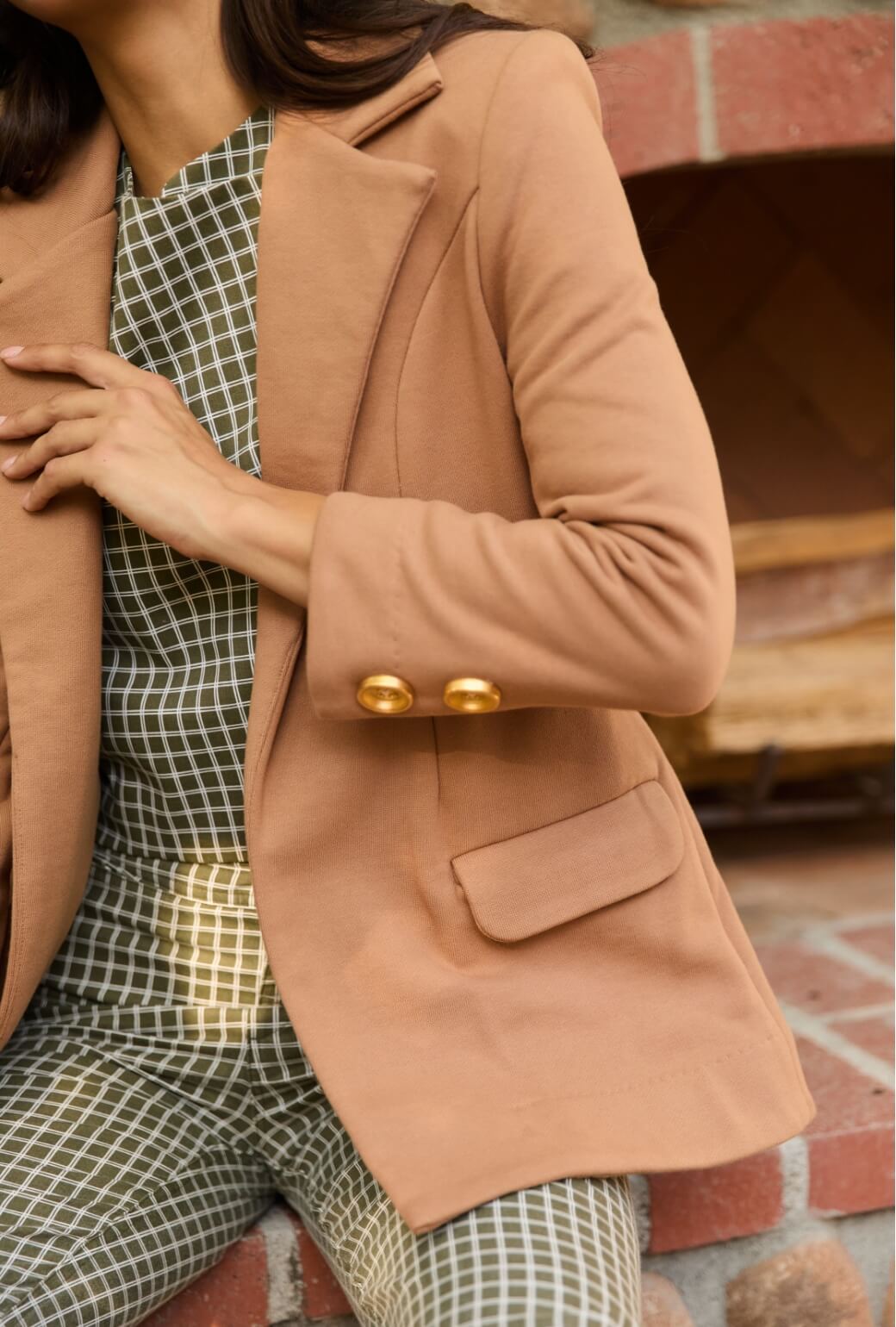 Boyfriend Blazer - Caramel Knit