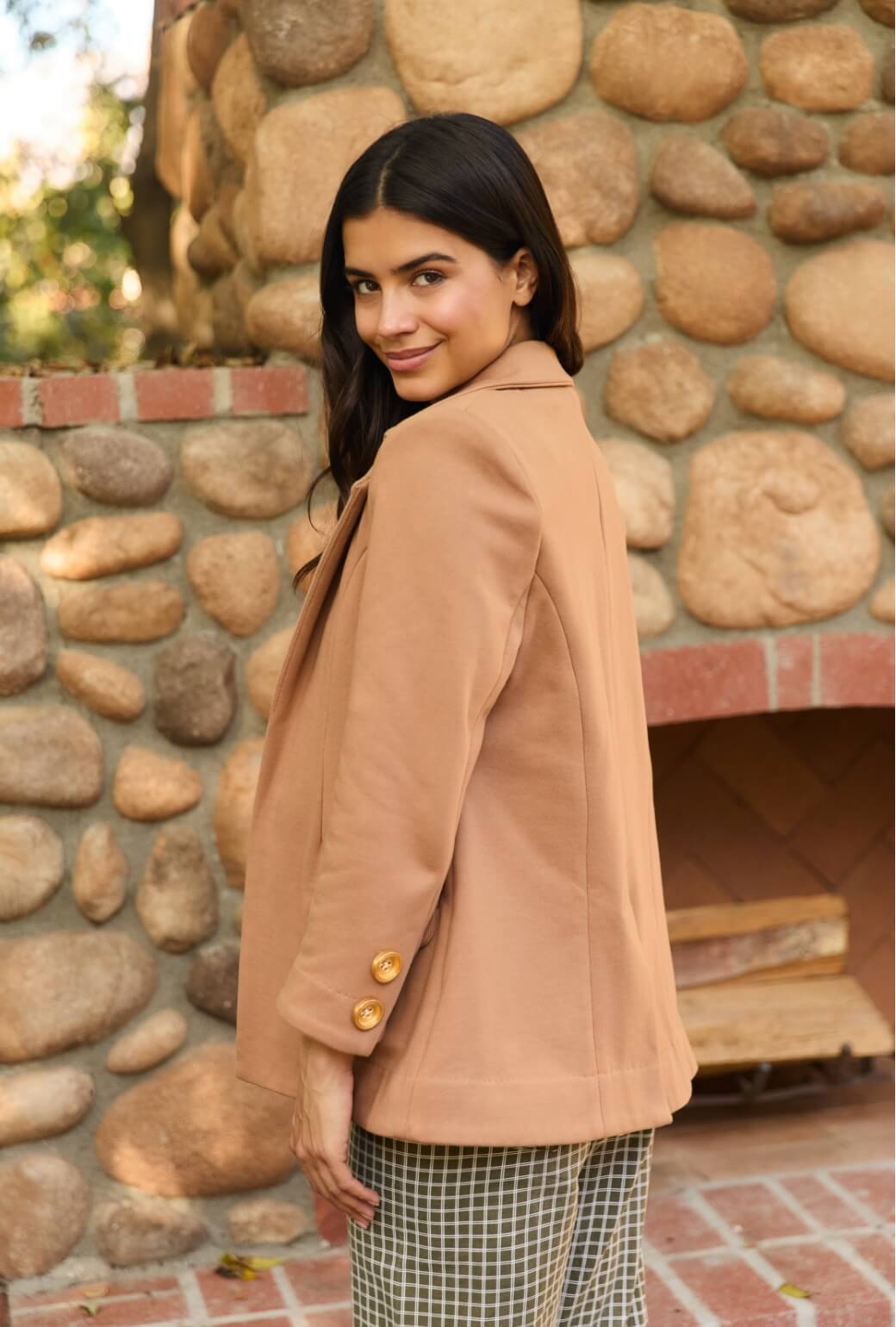 Boyfriend Blazer - Caramel Knit