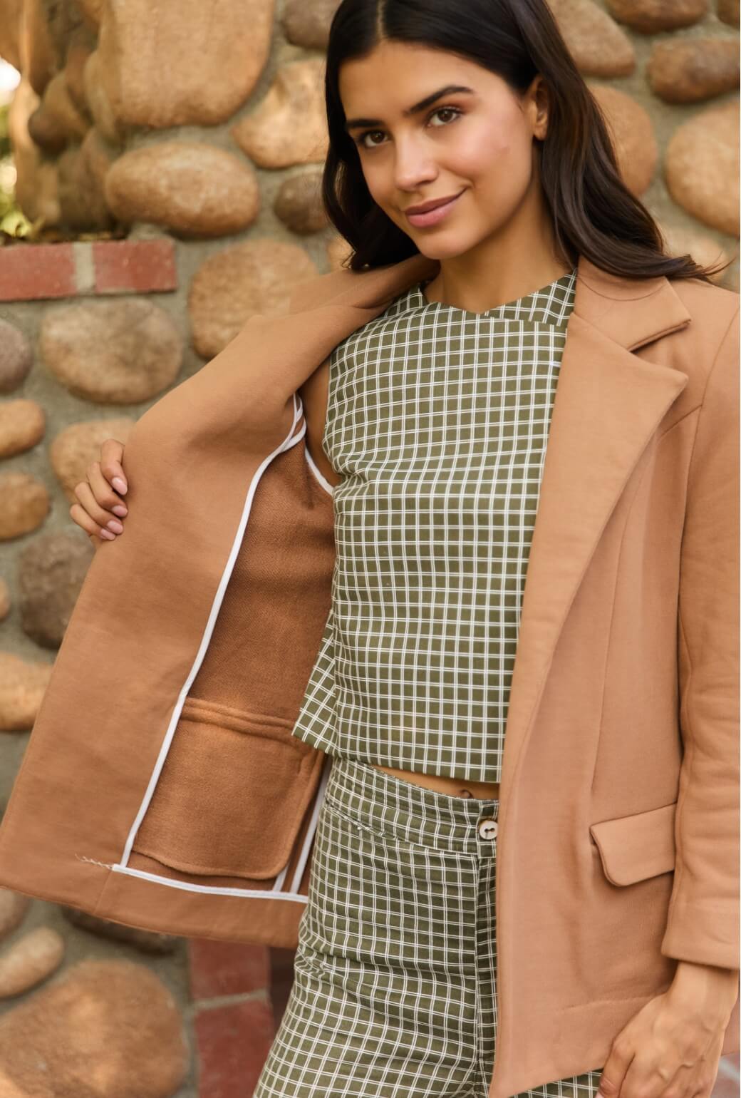 Boyfriend Blazer - Caramel Knit