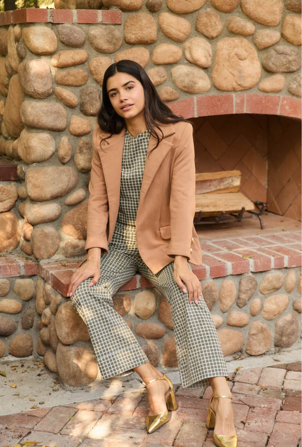 Boyfriend Blazer - Caramel Knit