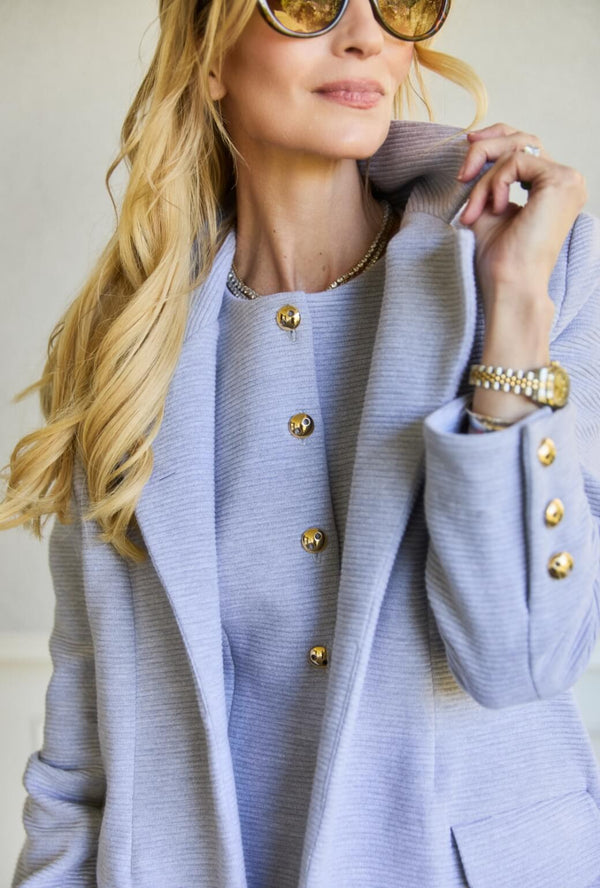 Boyfriend Blazer - Grey Ottoman Rib