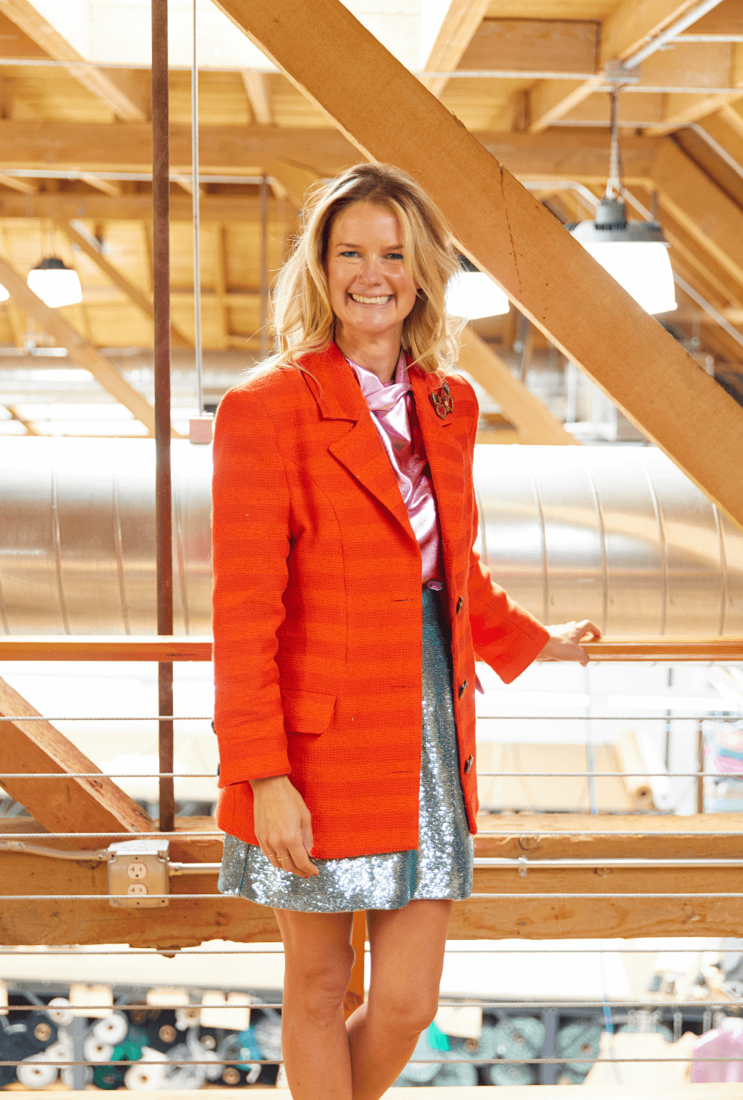 BURU x Mignonne Gavigan Boyfriend Blazer L Orange