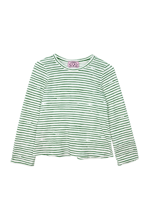 SAMPLE Brushstroke Crew Neck Tee - Green Stripe
