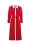 Buru x Anna Kloots Long Sleeve Maxine Shirtdress - Red Pinstripe