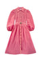 Buru x Anna Kloots Puff Sleeve Shirtdress - Pink Shimmer Taffeta