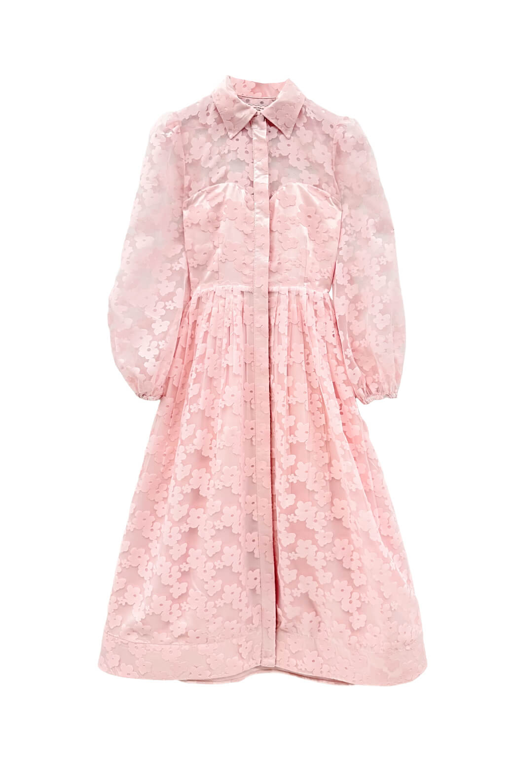 Buru x Anna Kloots Puff Sleeve Shirtdress - Sheer Floral