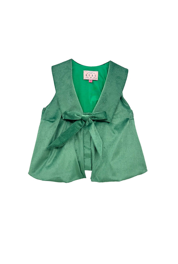 Buru x Anna Kloots Tailored Swing Top - Green Corduroy