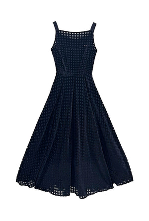 Buru x Anna Kloots The Anna Dress - Black Windowpane Velvet