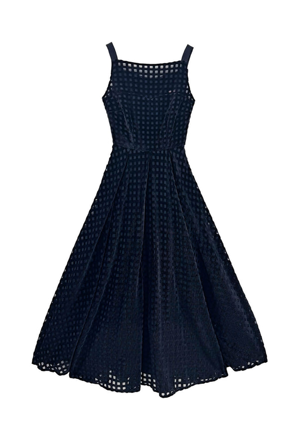 Buru x Anna Kloots The Anna Dress - Black Windowpane Velvet