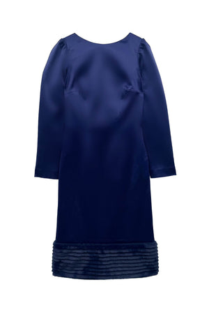 Buru x Anna Kloots The Hazel Dress - Navy Satin