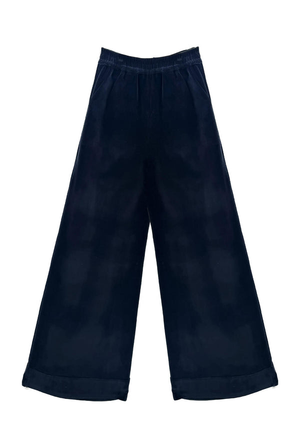 Buru x Anna Kloots Wide Leg Trouser - Black Velvet