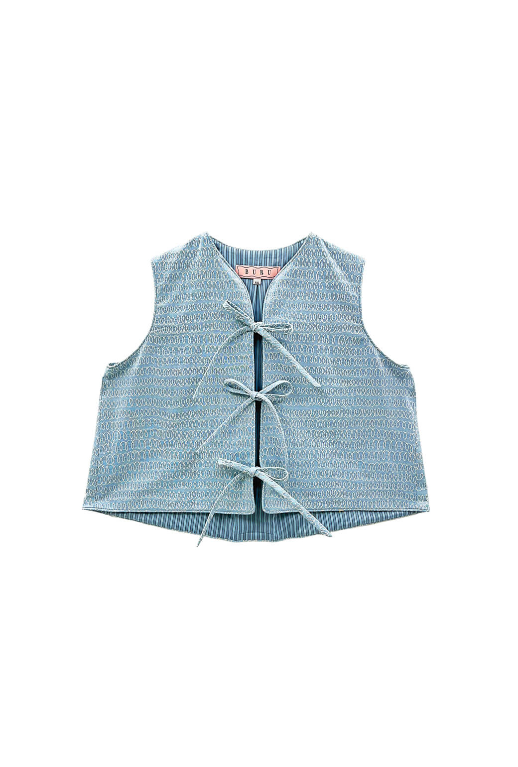 Buru x Megan Stokes  The Fife Vest - Embroidered Chambray