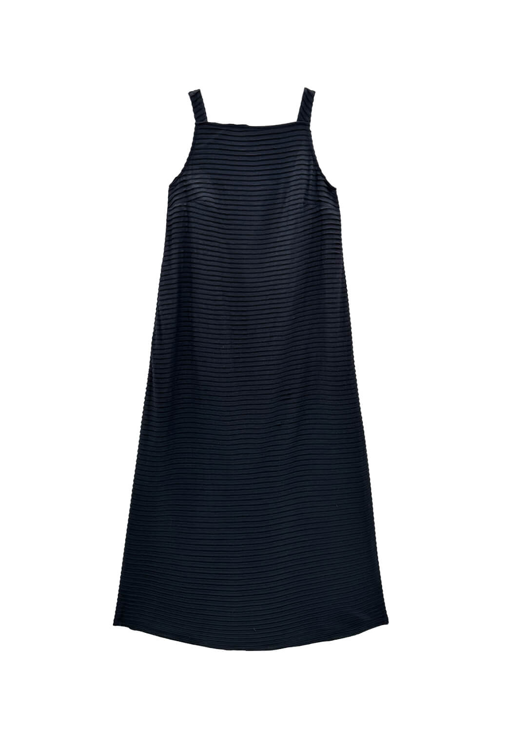 Buru x Megan Stokes The Megan MIDI Dress - Black Pintuck Knit