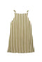 Buru x Megan Stokes The Megan Dress KNEE LENGTH - Green & Brown Stripe