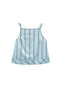 Buru x Megan Stokes The Stokes Swing Top - Blue & Brown Stripe