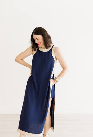 Buru x Val Bermuda Set - Navy & Taupe