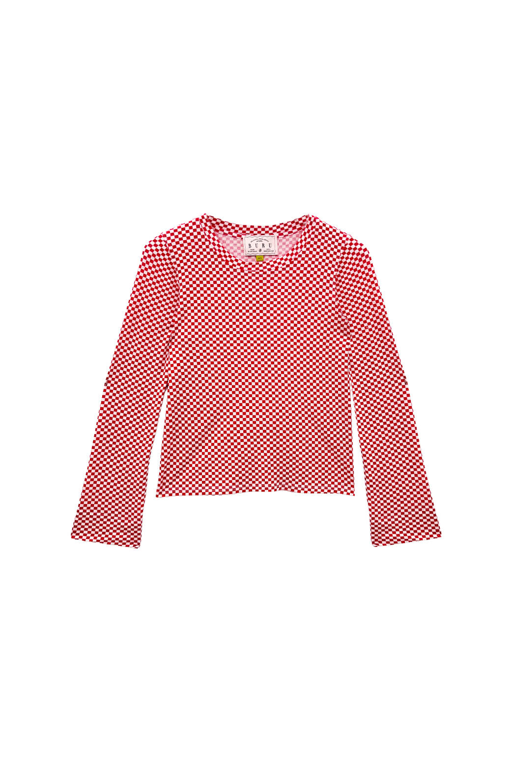 Buru x Val Crew Neck Tee - Red & White Checkerboard
