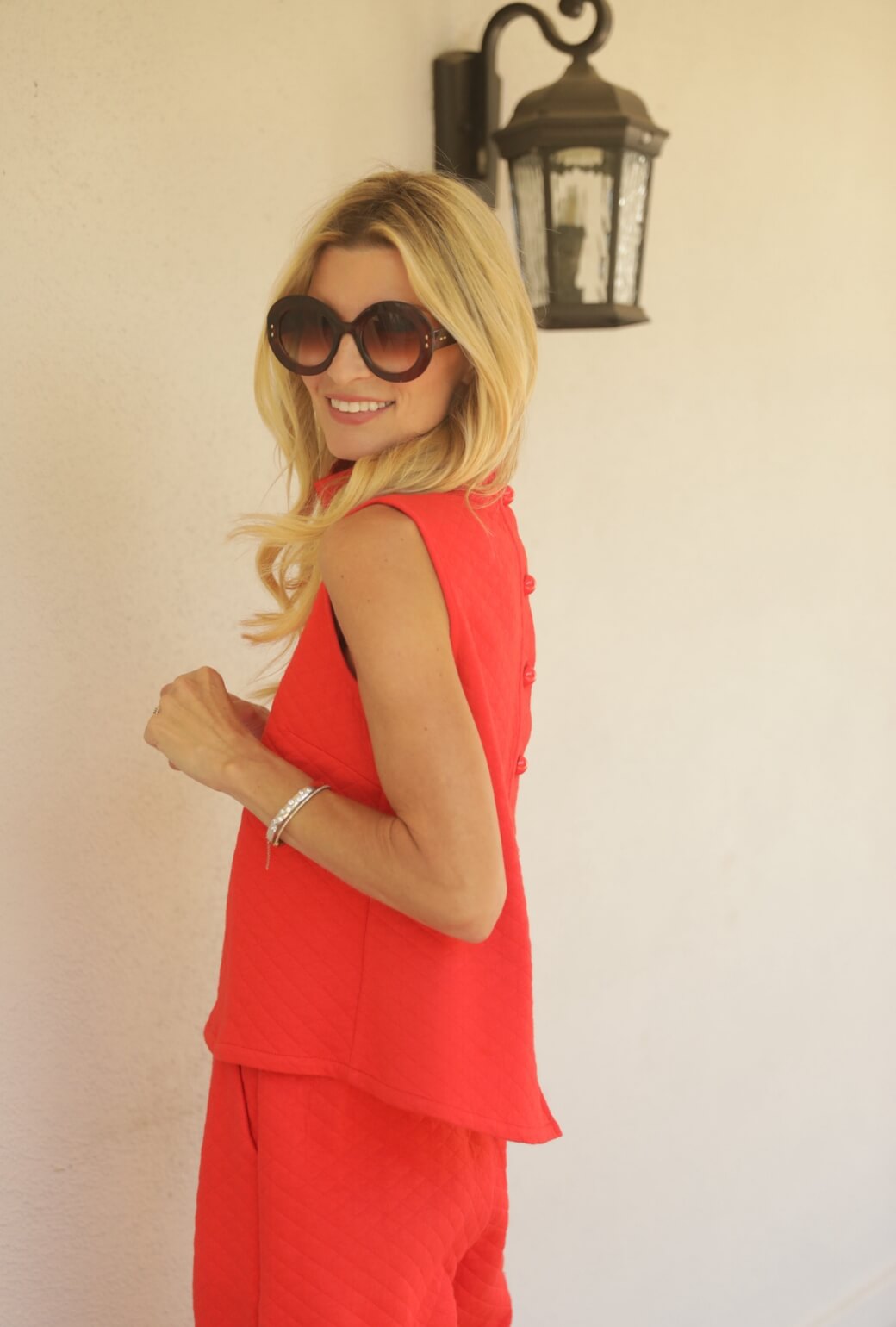 Buru x Val Cropped Sleeveless Mod Top 2.0 - Rouge Diamond Knit