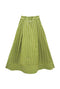 Buru x Val Flat Front MIDI Skirt  - Green Polka Dot