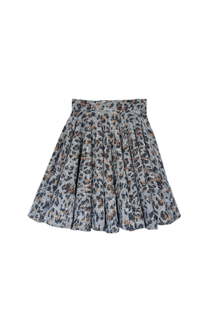 Buru x Val Mini Lucinda Circle Skirt - Navy Cheetah