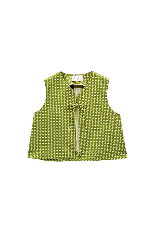 Buru x Val The Fife Vest - Green Polka Dot