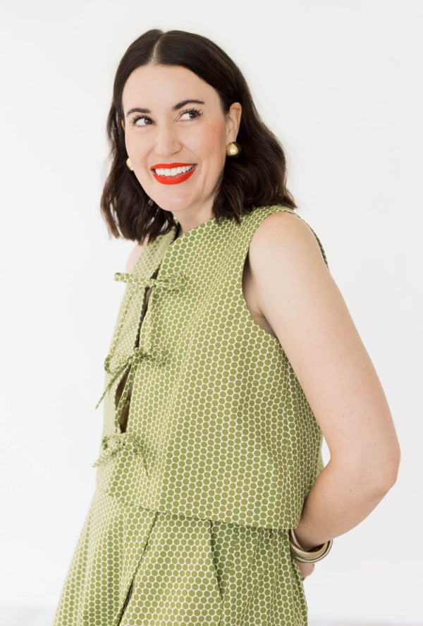 Buru x Val The Fife Vest - Green Polka Dot