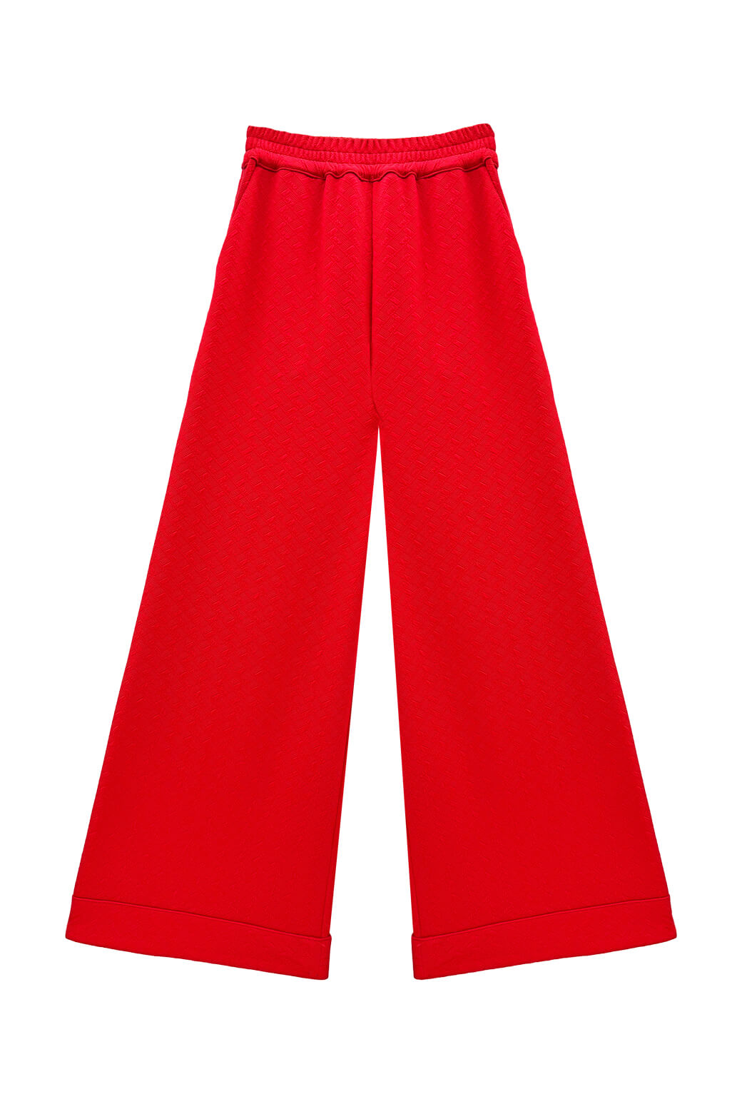 Buru x Val Wide Leg Knit Trouser - Rouge Jacquard Knit