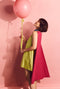 Big 10 Cape Dress - Chartreuse & Fuchsia