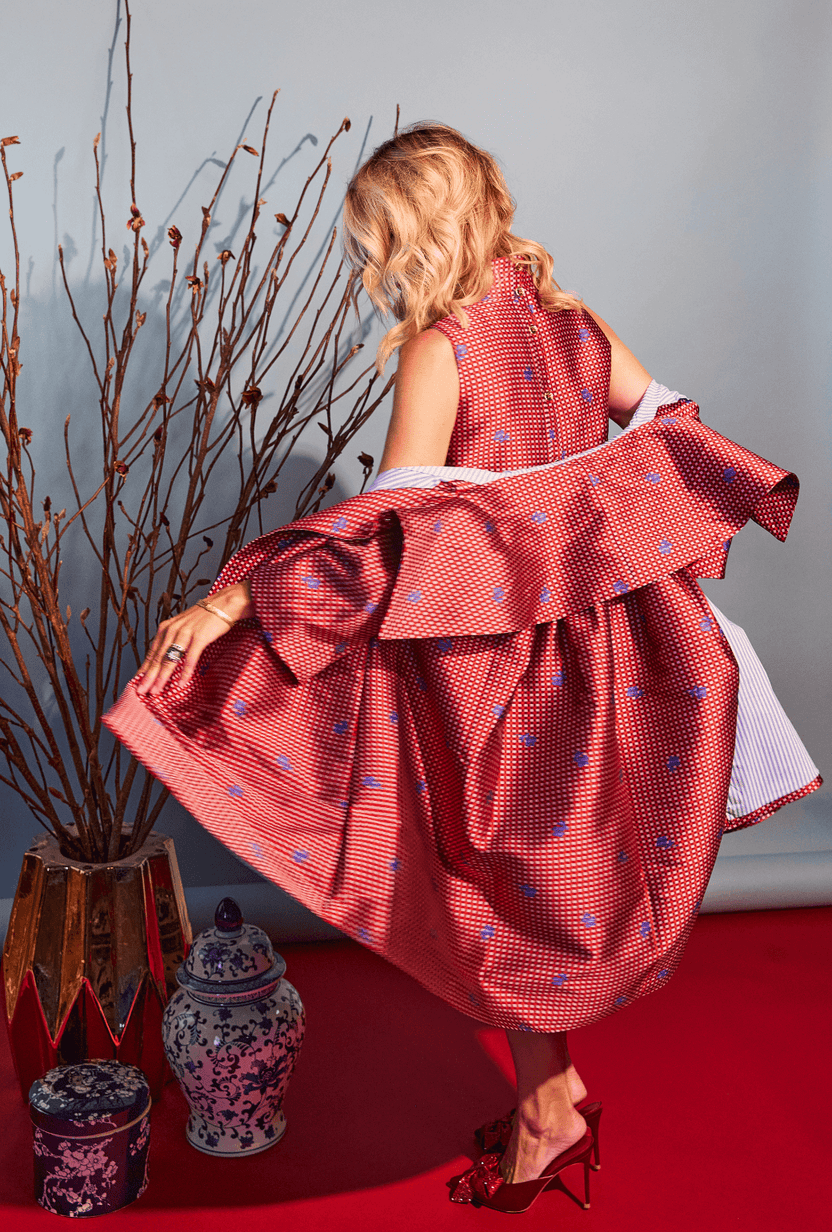 Car Coat Gingham et Rose BURU