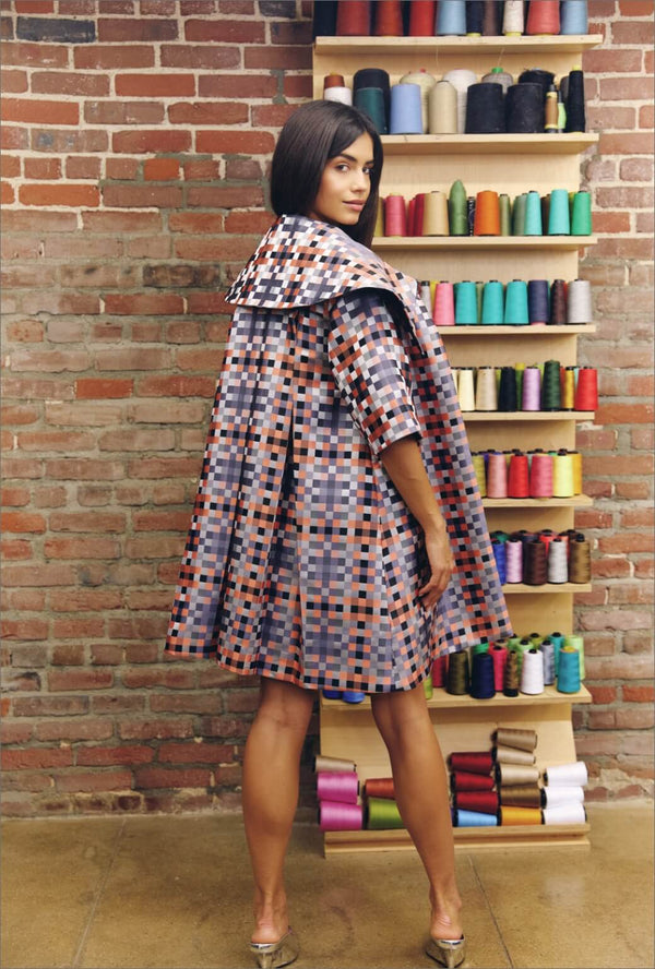 Car Coat - Patchwork Jacquard