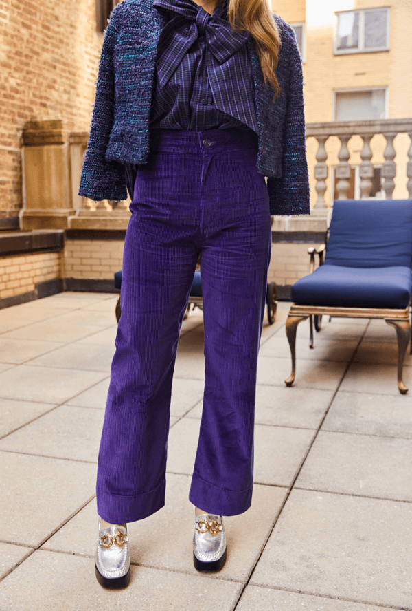 Buru x Tori Mellott Charlie Pant - Purple Grid Cord
