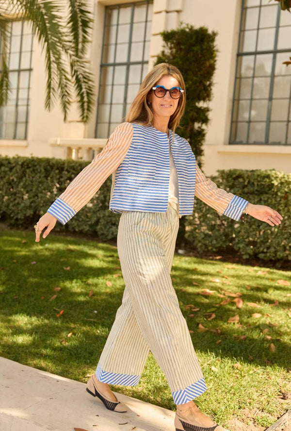 Buru x Ali Sisto Contrast Blazer - Multicolor Stripe