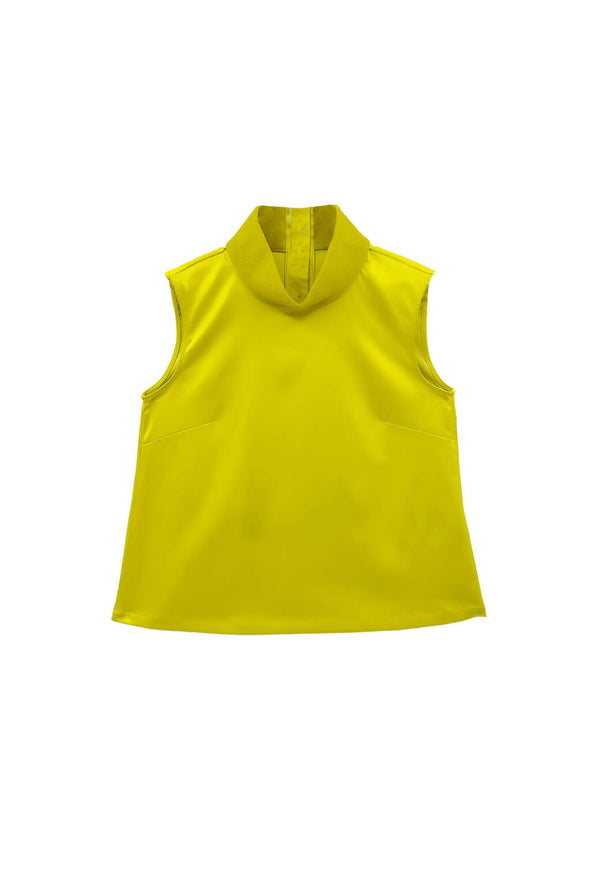 Contrast Mod Top - Chartreuse Sateen