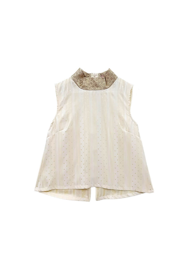 Contrast Mod Top - Ivory Diamond Jacquard