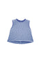 Crew Neck Blouse - Blue Gingham Knit